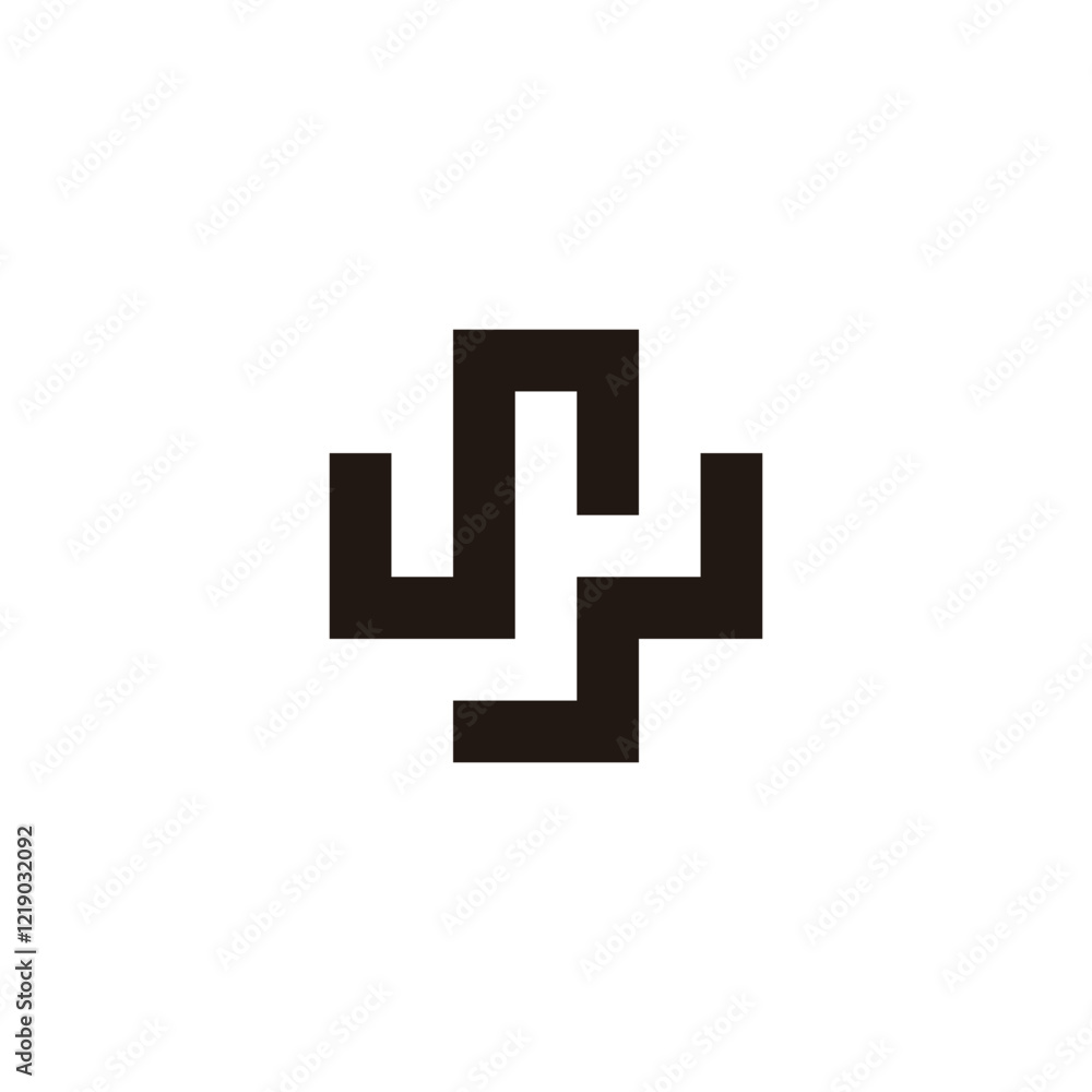 Letter Sw square, plus, geometric symbol simple logo vector Letter Sw square, plus, geometric symbol simple logo vector