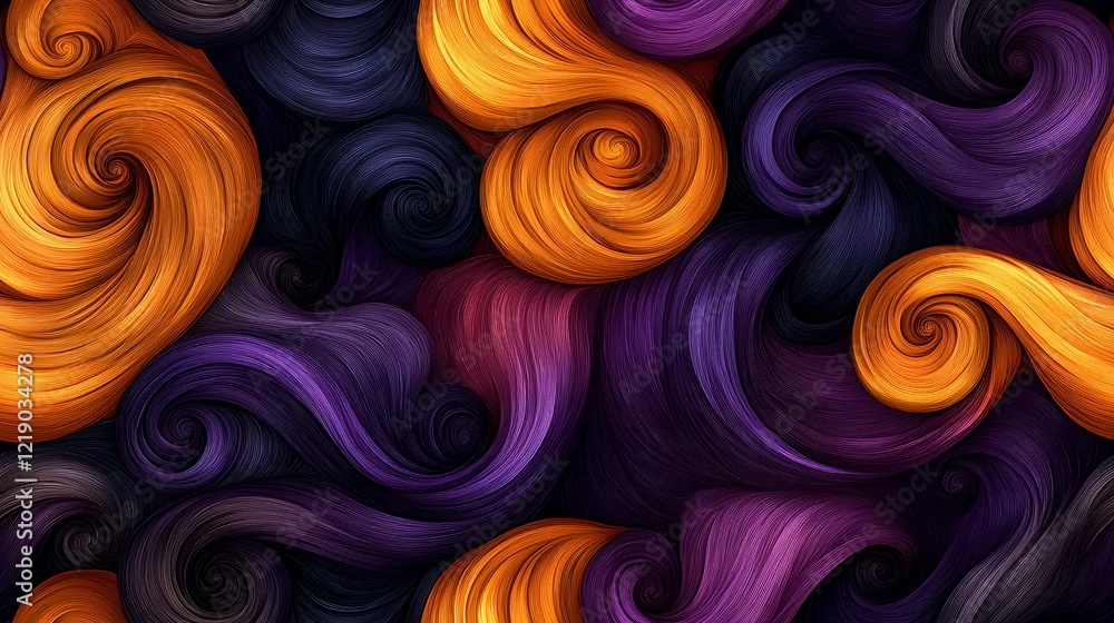 Abstract swirling orange, purple, and dark hues. Halloween background design Abstract swirling orange, purple, and dark hues. Halloween background design