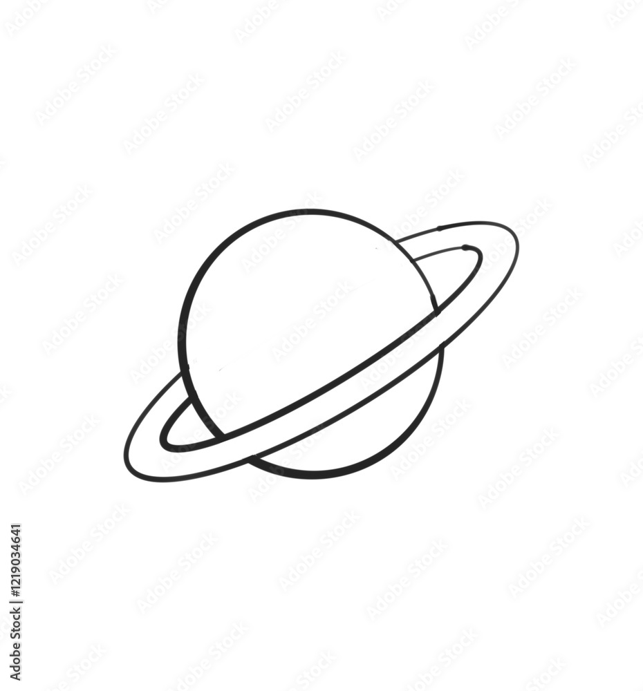 illustration of a whimsical planet with cosmic charm Simple linear childrens drawing for decor and coloring activities illustration of a whimsical planet with cosmic charm Simple linear childrens drawing for decor and coloring activities