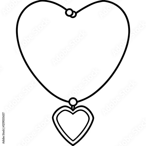 Modern Abstract Heart Pendant Necklace in Line Art