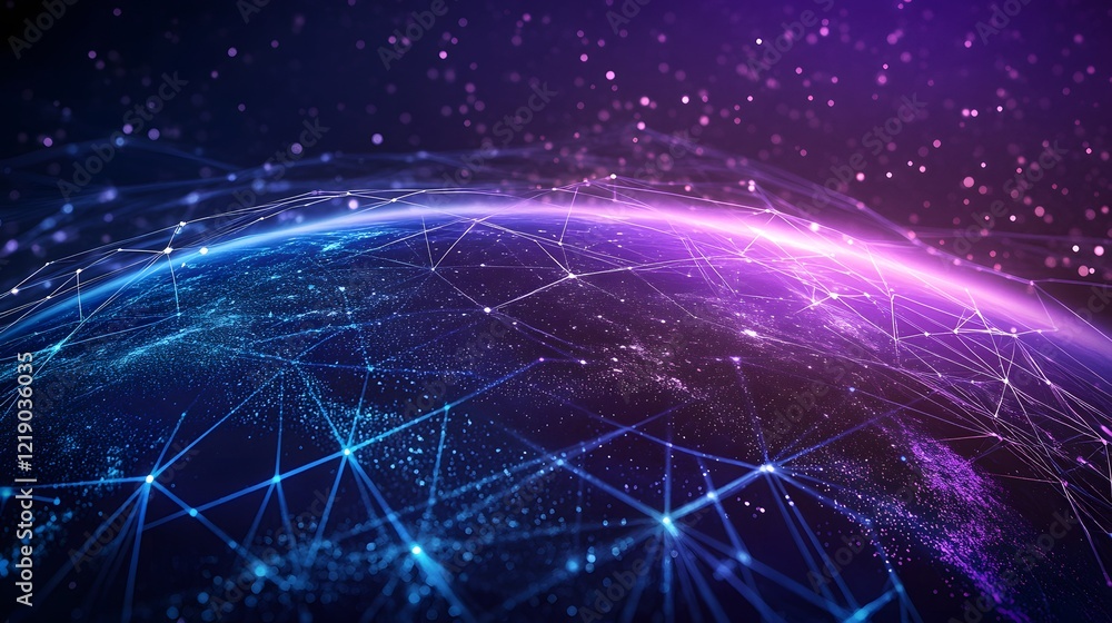 Global Network Connection Futuristic Earth Abstract Global Network Connection Futuristic Earth Abstract