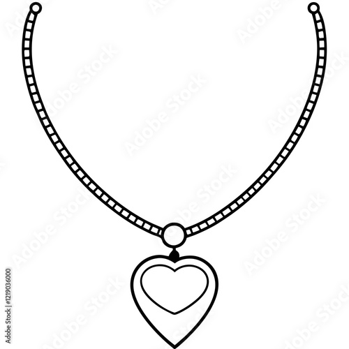 Modern Abstract Heart Pendant Necklace in Line Art