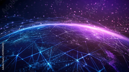 Global Network Connection Futuristic Earth Abstract