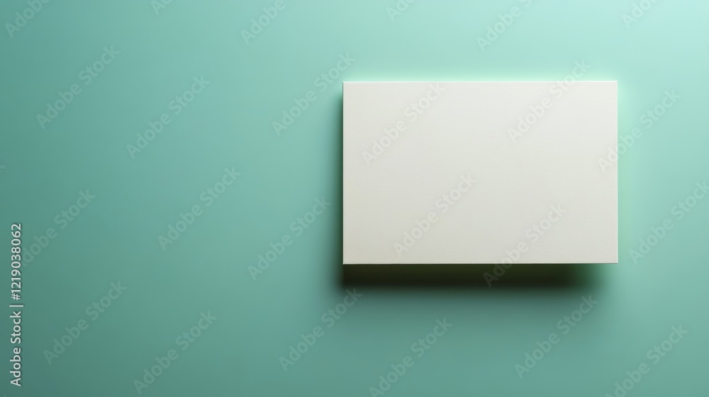 A plain light-green postcard is placed on a matching light-green background, showcasing a minimalistic design A plain light-green postcard is placed on a matching light-green background, showcasing a minimalistic design