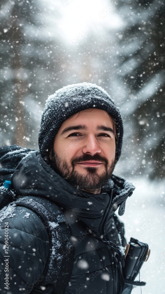30-Year-Old in Snow Boots in Winter Landscape - Realistic Close-Up Photo Taken with Professional Camera 30-Year-Old in Snow Boots in Winter Landscape - Realistic Close-Up Photo Taken with Professional Camera