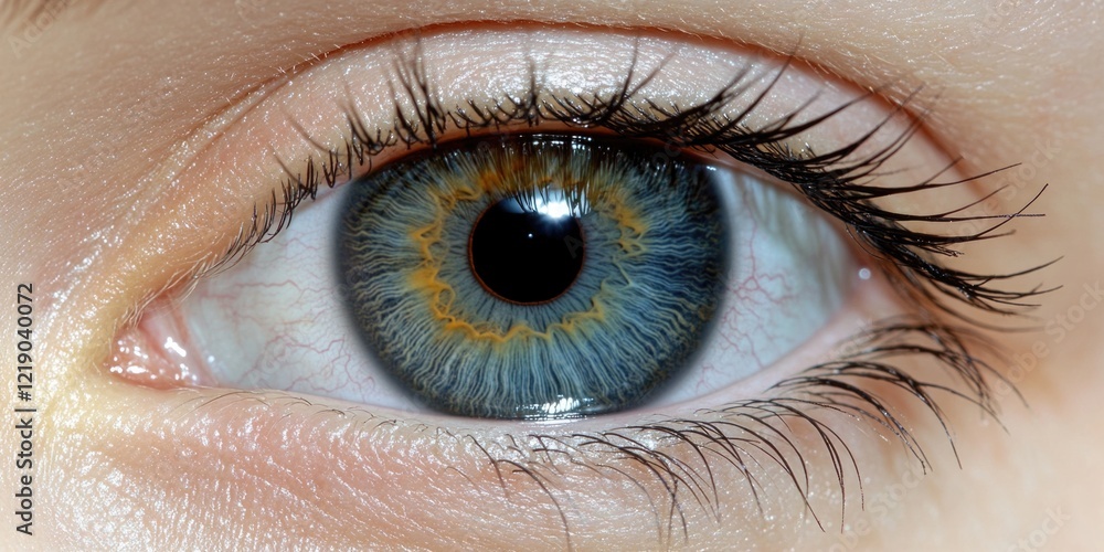 Fototapeta premium Close-up of blue human eye