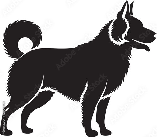 Dog silhouette illustration vector .