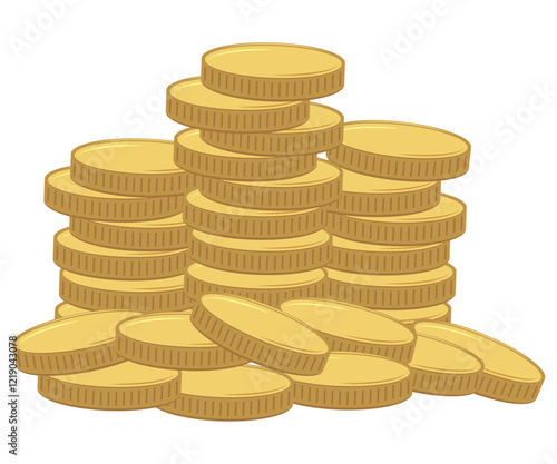 Coin gold money income concept flat illustration