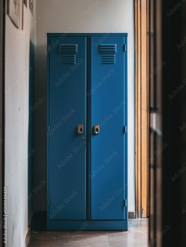 Naklejka premium Blue Locker Hallway Window