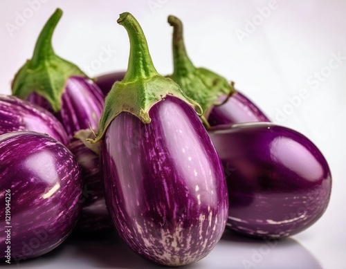 Wallpaper Mural Close-Up of Fresh Purple Eggplants Showcasing Vibrant Color, Organic Shapes, and Rich Texture for Culinary and Agricultural Themes Torontodigital.ca