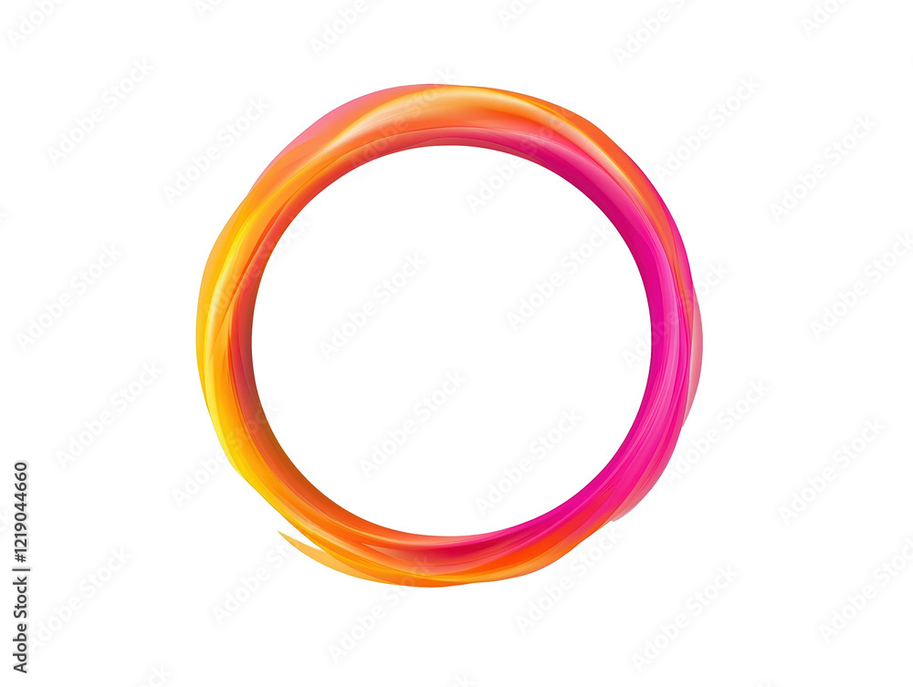Isolated Abstract Swirling Orange and Pink Circle Isolated Abstract Swirling Orange and Pink Circle