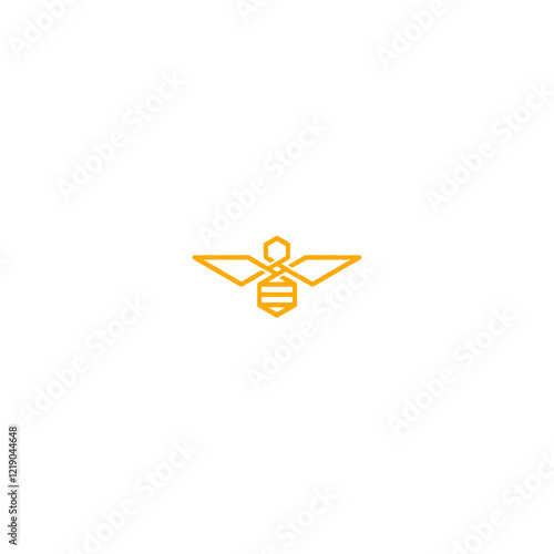 Bee hive logo icon flat vector design