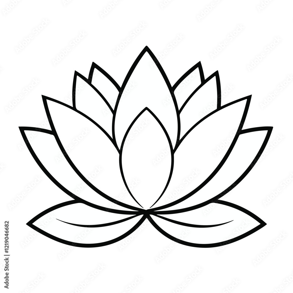 Fototapeta premium vector line art flower design 