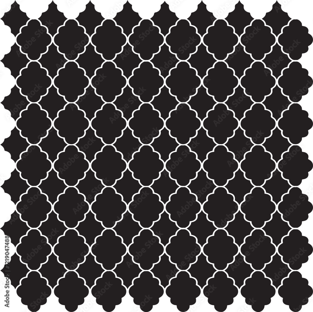 Fototapeta premium Black and white tileable pattern. Grunge worn damask pattern design. Distressed fabric texture. Overlay texture design. Vector illustration. Eps10.