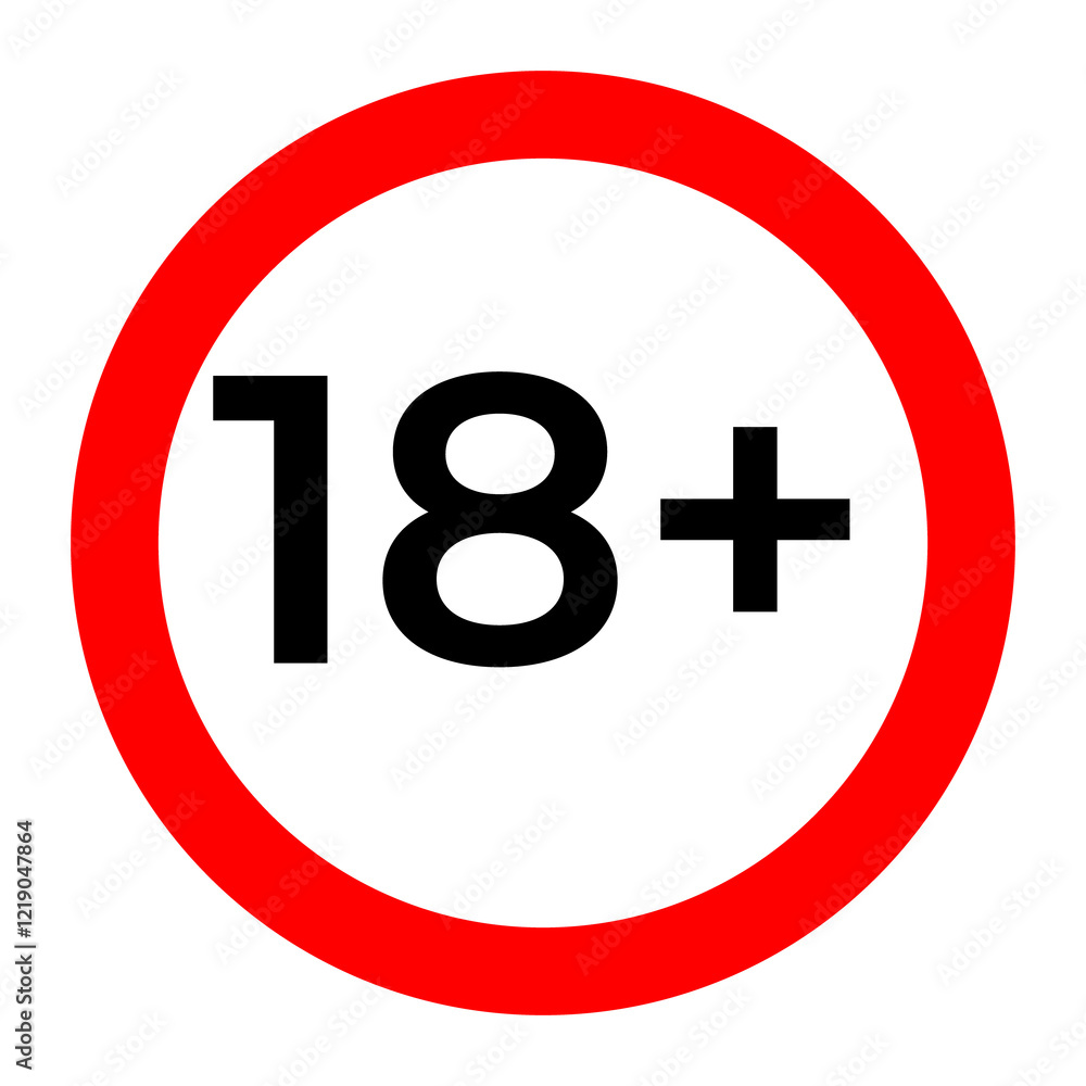 plus oval sign eighteen age restriction symbol vector illustration template plus oval sign eighteen age restriction symbol vector illustration template