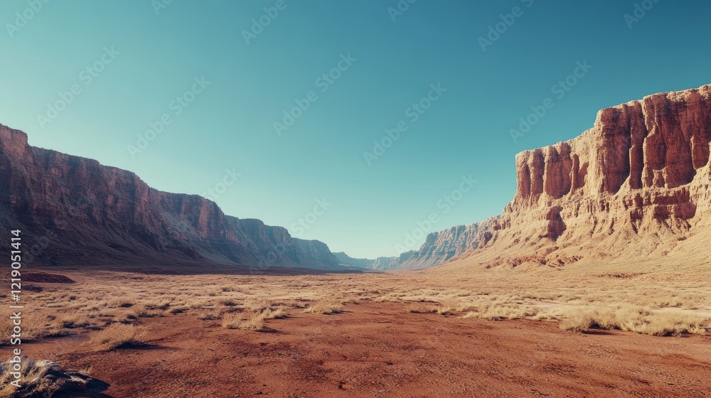 Fototapeta premium Vast Canyon Landscape Under a Clear Sky
