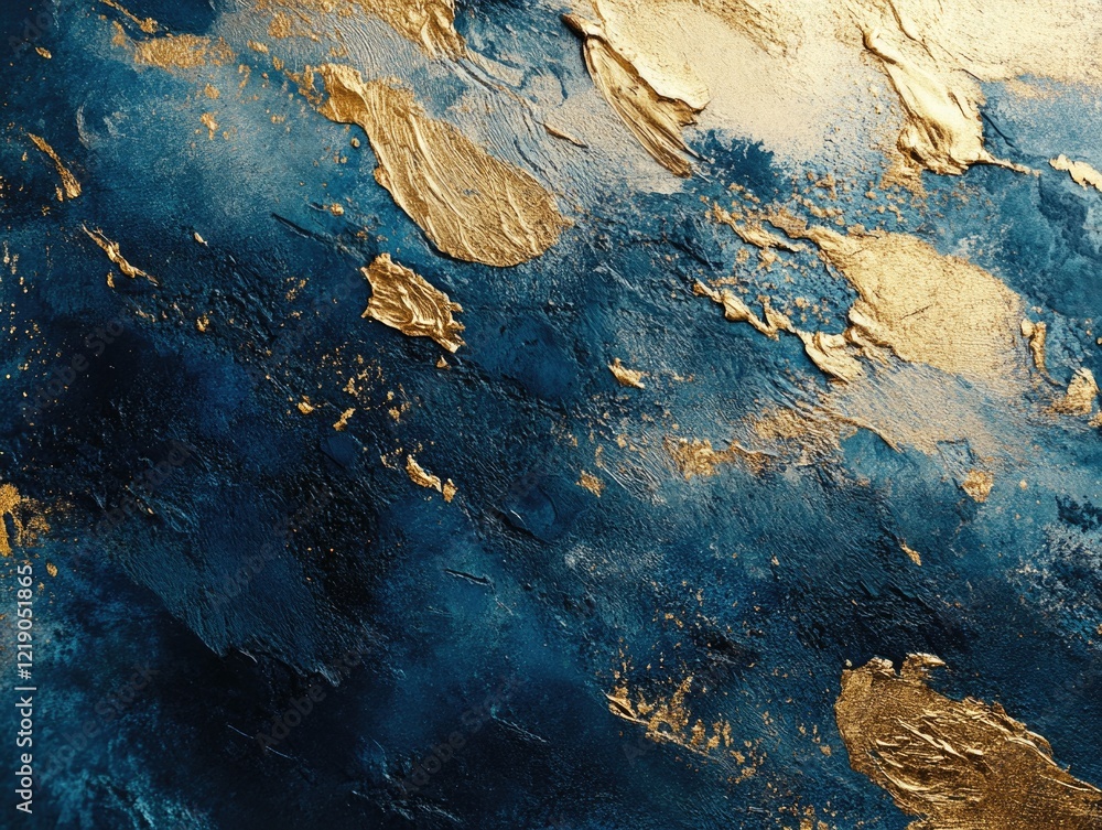 Naklejka premium Blue and Gold Painting Close-Up