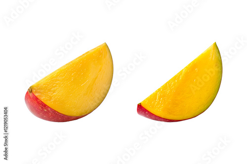 Obraz na płótnie Fresh Mango Slices on transparent Background.