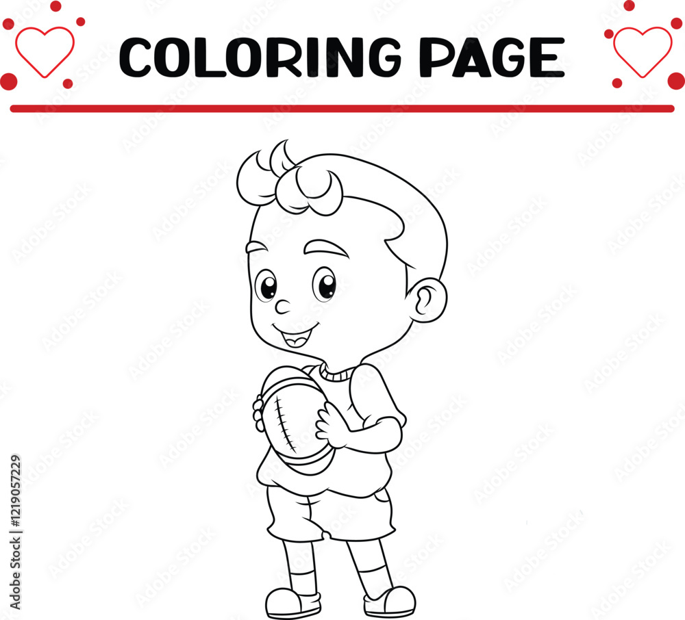 boy is playing rugby holding ball coloring page for kids boy is playing rugby holding ball coloring page for kids