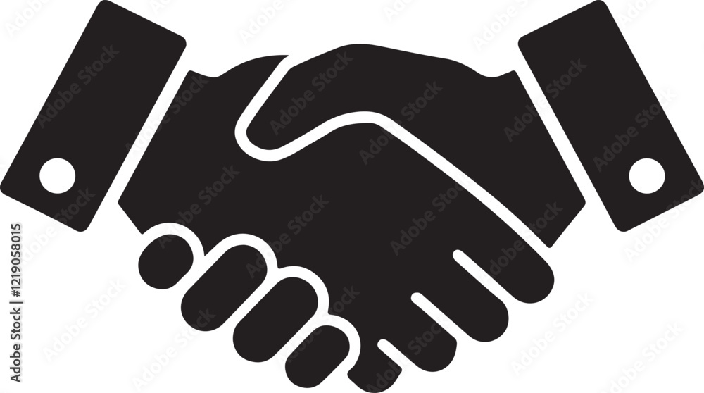 Obraz premium Hand shake silhouette illustration vector .