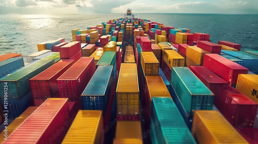 Obraz premium colorful boxes on the ship