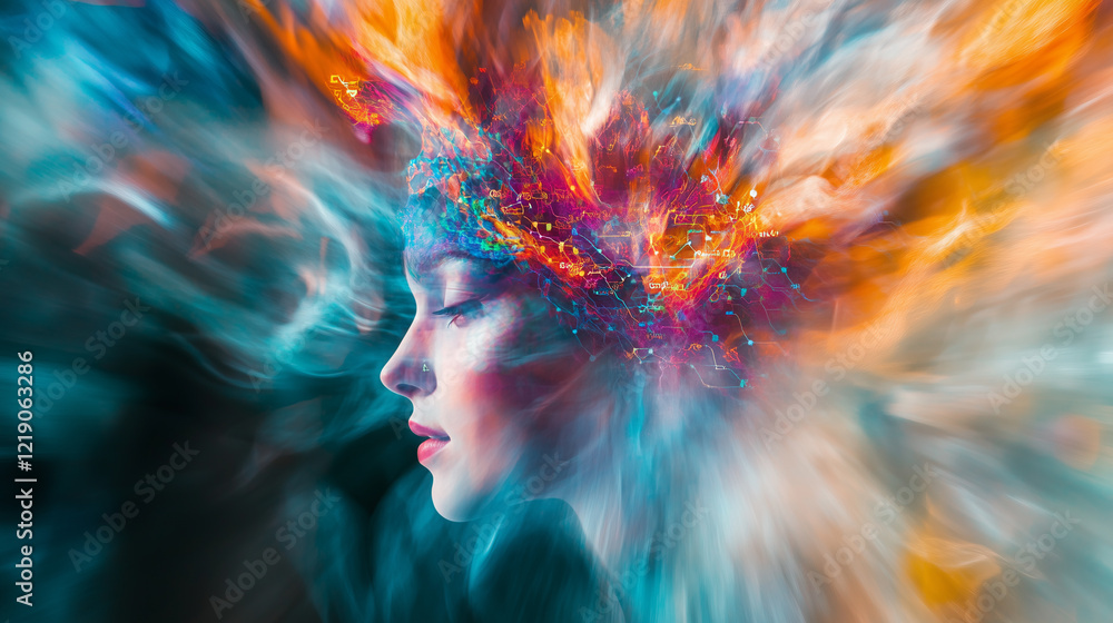 Artificial Intelligence. Blurred abstract images resembling digital brains or neural networks, integrating and transmitting information Artificial Intelligence. Blurred abstract images resembling digital brains or neural networks, integrating and transmitting information