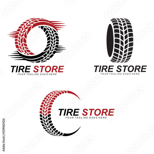 creative tire logo, tire store logo design vector illustration. tire logo shop icons, car tire simple icons