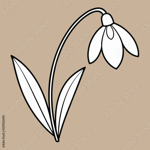 vector line art flower design 