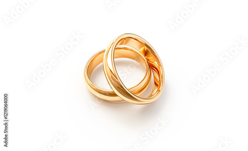 Wallpaper Mural A pair of gold wedding rings isolated on a white background. Torontodigital.ca