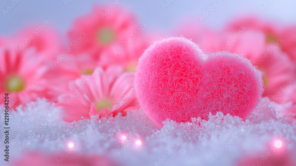 Fototapeta premium composition from red and pink hearts, Valentine's day, romantic greeting card, wallpaper design