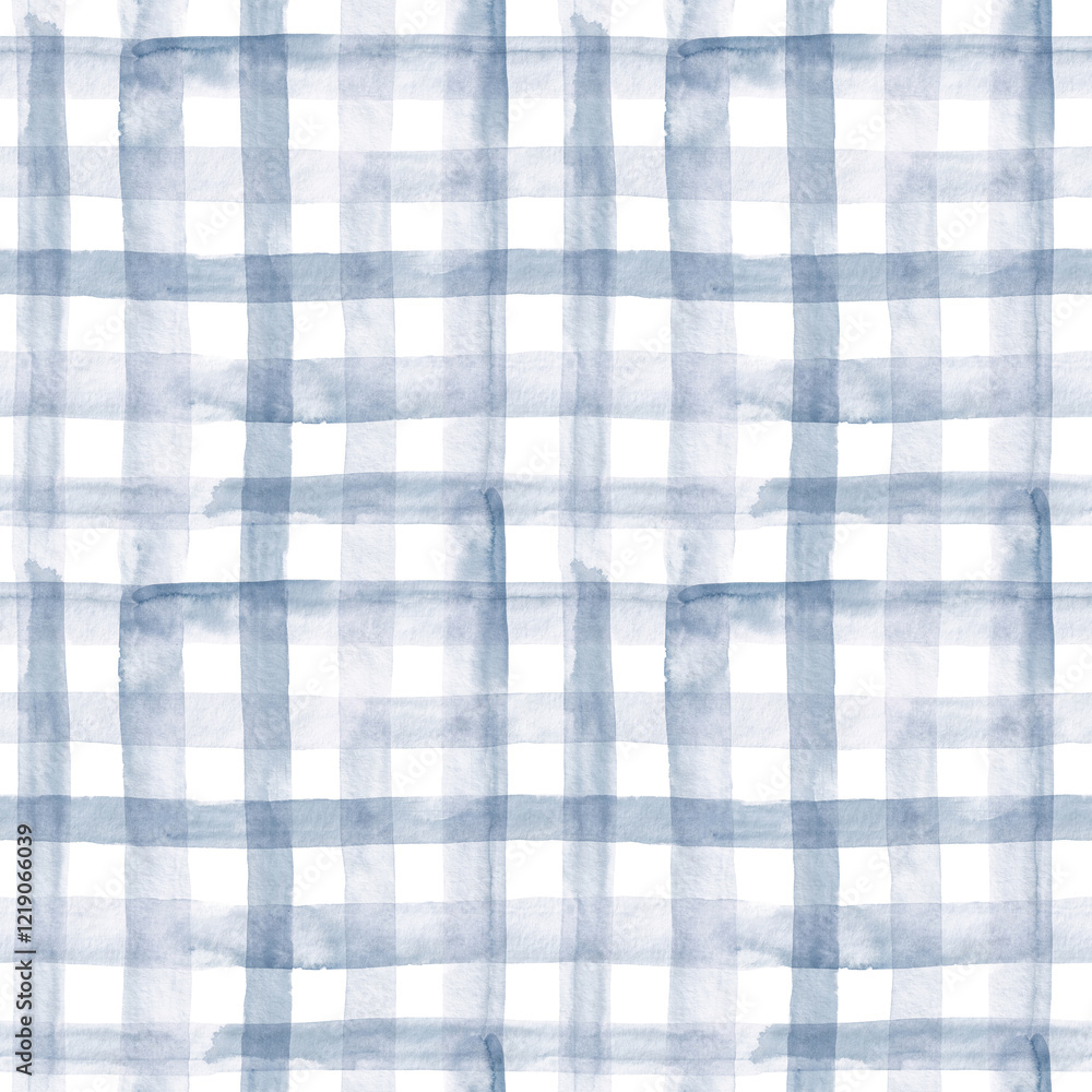 custom made wallpaper toronto digitalWatercolor plaid in pale blue grey. Seamless pattern. 