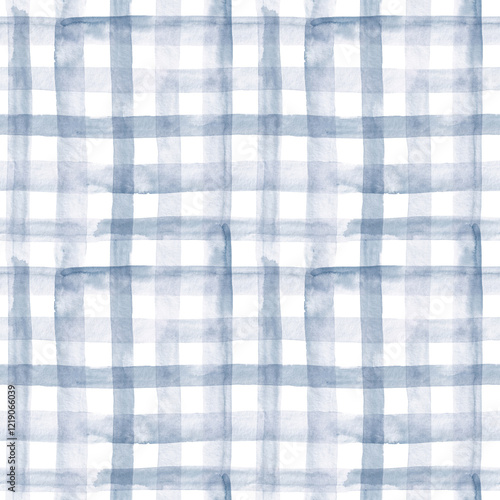 Wallpaper Mural Watercolor plaid in pale blue grey. Seamless pattern.  Torontodigital.ca