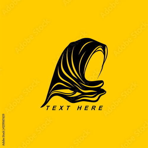 women's hijab logo with no face vector