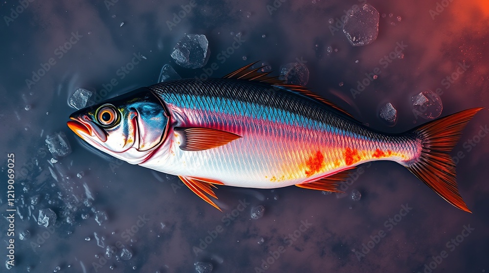 Vibrant Fish on Ice: A Dramatic Culinary Still Life Vibrant Fish on Ice: A Dramatic Culinary Still Life