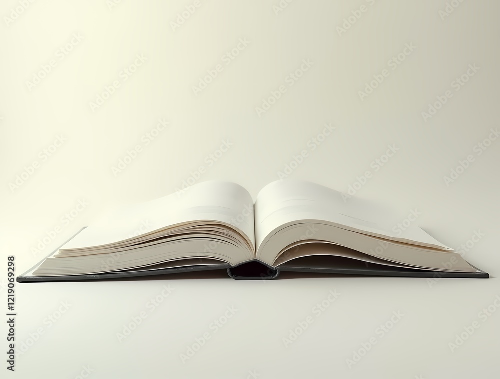 Very light background, with an open magazine Very light background, with an open magazine