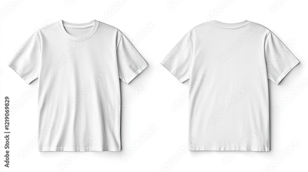 Fototapeta premium White t-shirt mockup, front and back views.