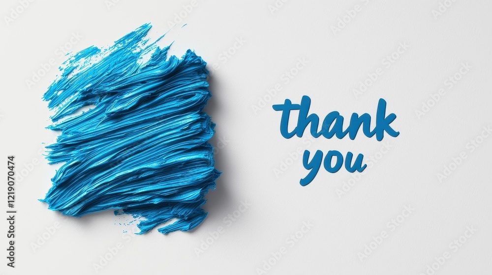 Thank-you cards write with a brush abstract blue design Thank-you cards write with a brush abstract blue design