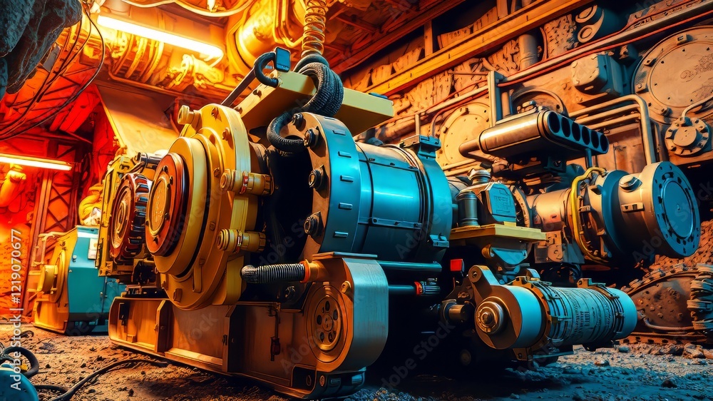 Underground Mining Machinery - Powerful Industrial Scene Underground Mining Machinery - Powerful Industrial Scene