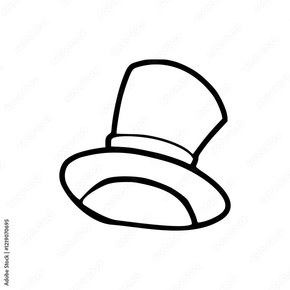 a line art drawing of a magician hat a line art drawing of a magician hat