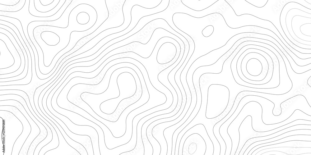 Abstract modern white and black topographic contour map wavy line, digital print terrain lines texture vector white background. Abstract modern white and black topographic contour map wavy line, digital print terrain lines texture vector white background.
