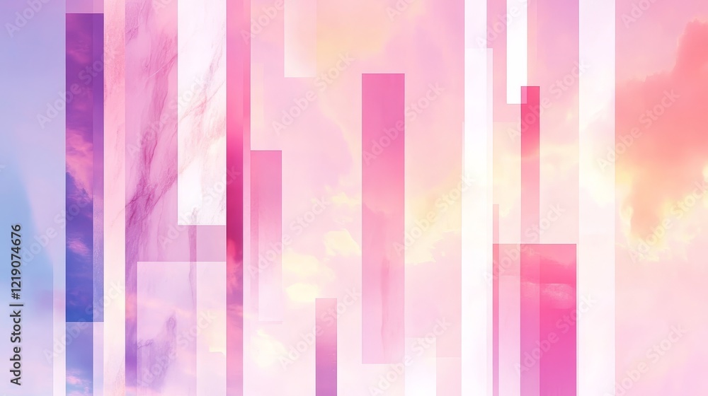 Abstract composition of colorful vertical lines and soft clouds creating a dreamy atmosphere Abstract composition of colorful vertical lines and soft clouds creating a dreamy atmosphere