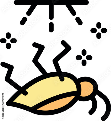 Electronic insect killer is eliminating cockroach or bug with light