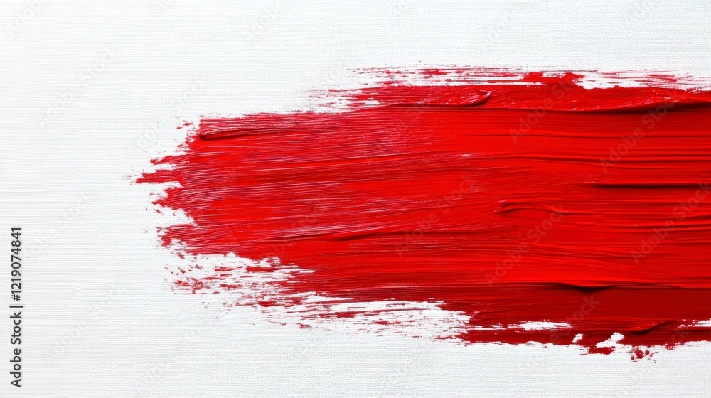 Bold Red Brush Stroke on White Canvas Ideal for Artistic Projects Bold Red Brush Stroke on White Canvas Ideal for Artistic Projects