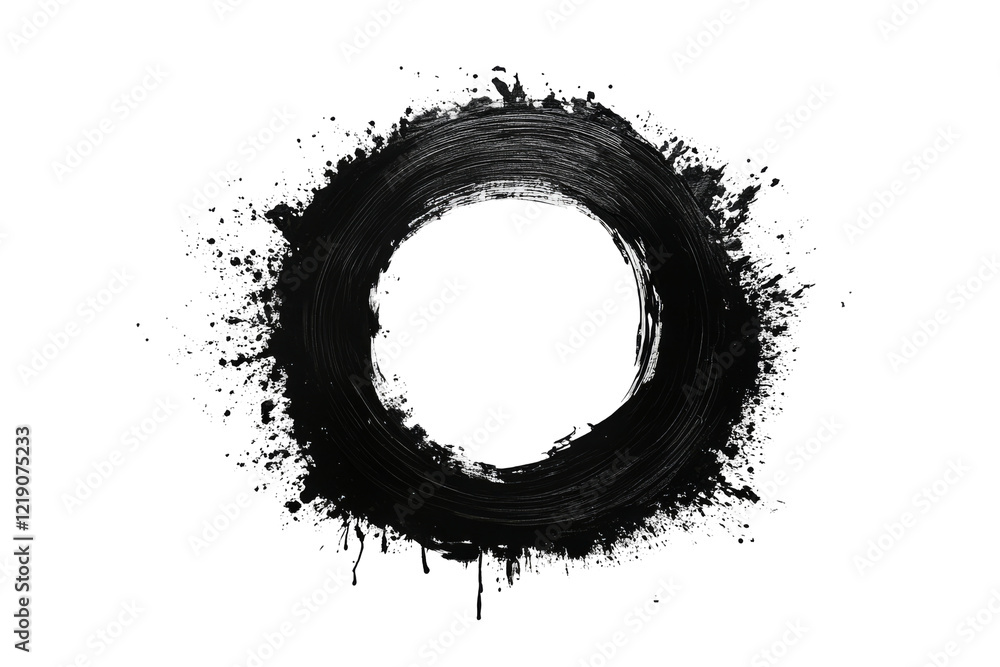 A minimalist artistic depiction of a circle rendered with black textured brush strokes, evoking mystery, design, and simplicity. Perfect for zen-inspired aesthetics and abstract creative concepts. A minimalist artistic depiction of a circle rendered with black textured brush strokes, evoking mystery, design, and simplicity. Perfect for zen-inspired aesthetics and abstract creative concepts.
