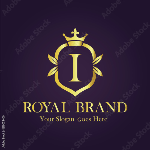 Luxury Gold Monogram Logo - Letter I