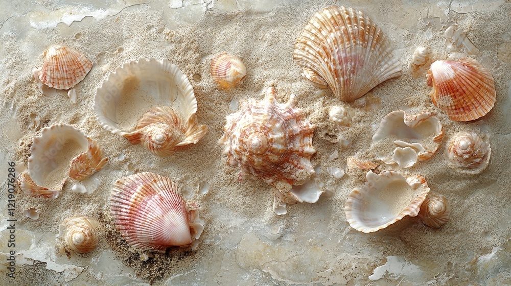 Shells on Sandy Ocean Floor. Shells on Sandy Ocean Floor.