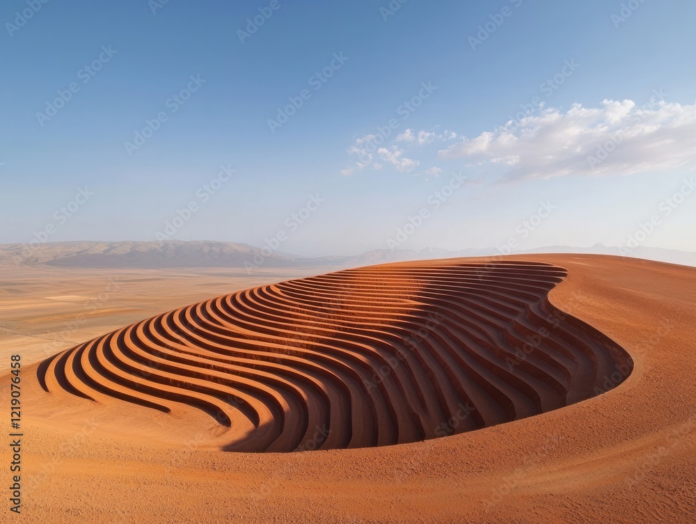 Naklejka premium Dune Formation Desert Landscape Aerial View Natural Wonder Serene Environment Earth Art Concept