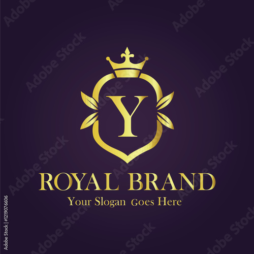 Luxury Gold Monogram Logo Letter Y