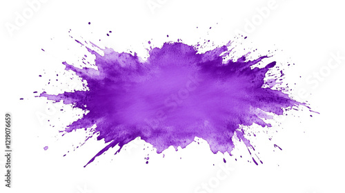 Abstract Purple Ink Splash Artistic Background Texture, Isolated on Transparent Background, Ai Generated Images
