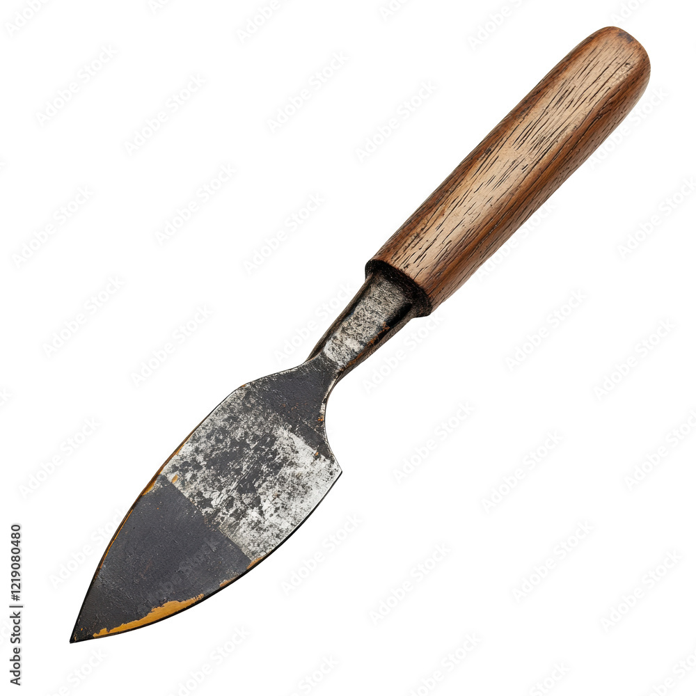 Isolated Metal Trowel with Wooden Handle Isolated Metal Trowel with Wooden Handle